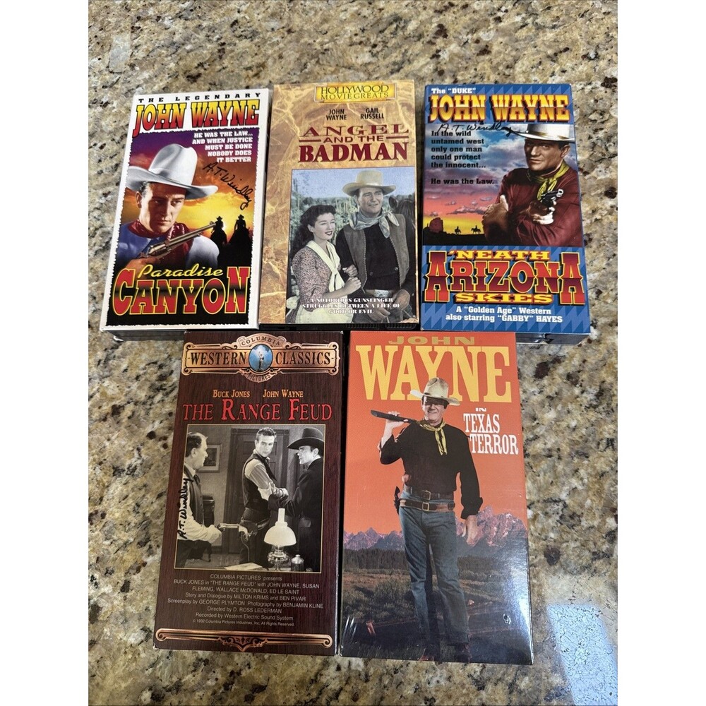 Vintage John Wayve VHS tapes Lot Of 5 Collector